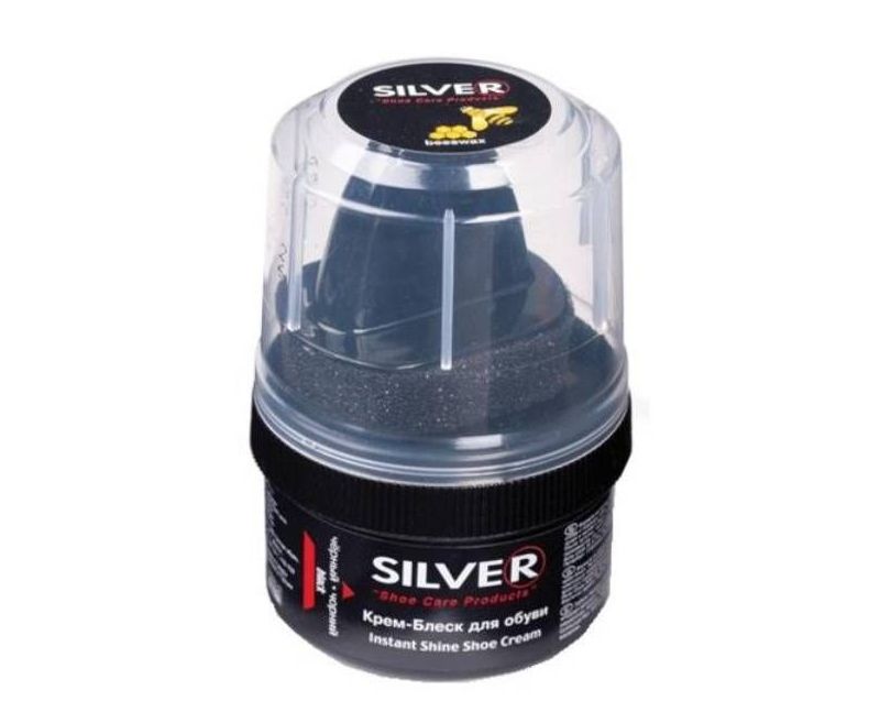 Сильвер крем-блеск для обуви банка 60 мл, черный