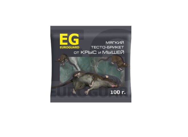 EUROGUARD тесто-брикеты от крыс и мышей (Бродифакум) 100 г
