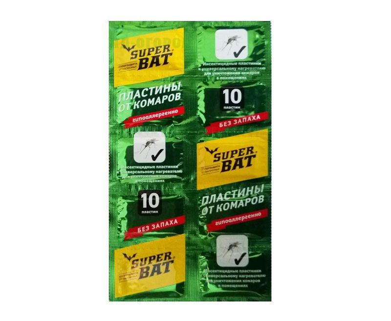 Super Bat Пластины от комаров зеленые