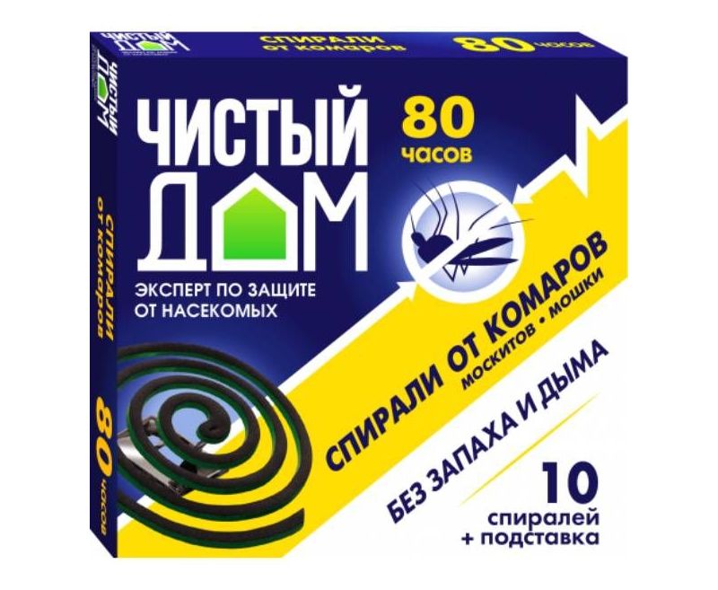 Чистый дом - Спирали от комаров 10 шт