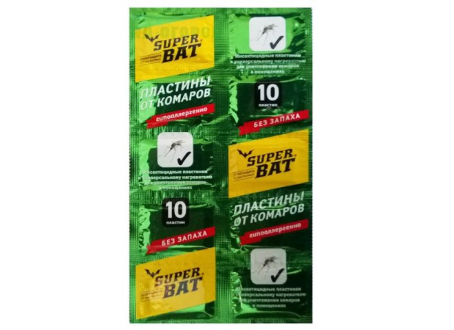 Super Bat Пластины от комаров зеленые